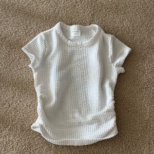 Abercrombie Kids Girls’ White Textured T-Shirt, Size 5/6